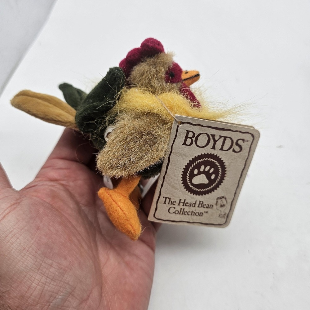 Boyds Rooster Mcstrutten Head Bean Plush Stuffed Animal Toy Brown Yellow Cute